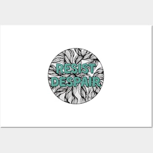 Resist Despair Zentangle Green Posters and Art